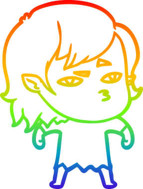 Gökkuşağı gradyan çizimi Bir insan tarafından çizilen vampir kız çizgi