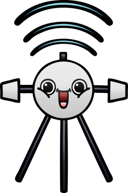 Bir insan tarafından çizilmiş bir uydunun eğimli gölgeli karikatürü