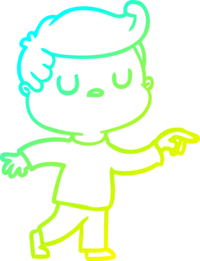 Soğuk gradyan çizgi çizimi, ilgisiz bir adamın bir insan tarafından çizildiğini gösteren çizgi film.