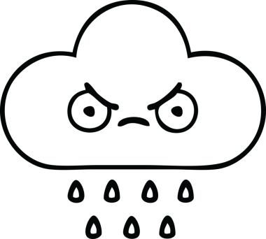 Bir insan tarafından çizilmiş fırtına yağmuru bulutu çizimi