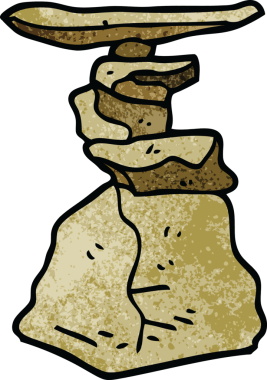 Bir insan tarafından çizilmiş karikatür yığını.