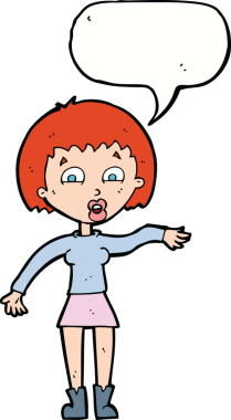 Bir insan tarafından çizilmiş konuşma balonlu bir karikatür.