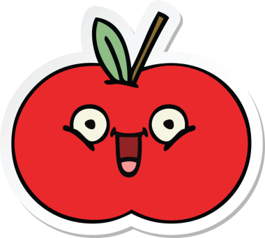 Bir insan tarafından çizilmiş kırmızı bir çizgi filmin çıkartması.