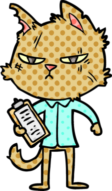 Bir insan tarafından çizilmiş sert çizgi film kedisi.