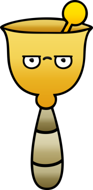 Bir insan tarafından çizilmiş okul çanının gölgeli karikatürü