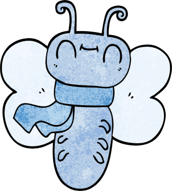 Bir insan tarafından çizilmiş komik bir kelebek.