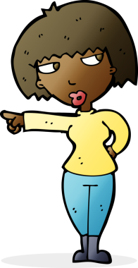 Bir insan tarafından çizilmiş rahatsız kadın çizgi filmi.