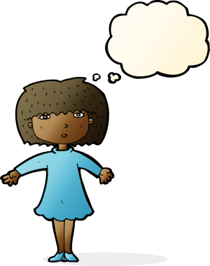 Bir insan tarafından çizilmiş düşünce balonlu bir karikatür.