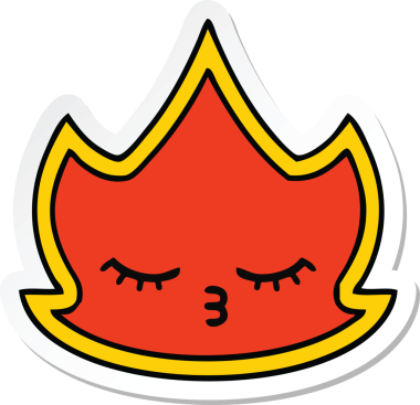 Bir insan tarafından çizilmiş şirin bir çizgi film çıkartması.