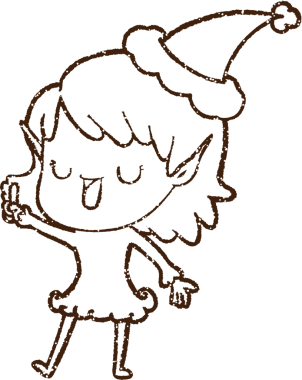 Noel Elf Kömürü Bir insan tarafından çizilmiş