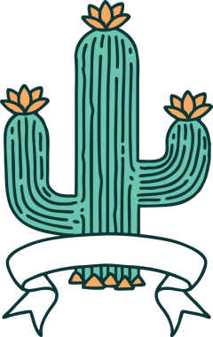 Bir insan tarafından çizilmiş kaktüs dövmeli.