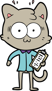 Çizgi film bir insan tarafından çizilmiş ofis işçisi kedi şaşırttı