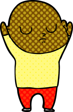 bir insan tarafından çizilmiş kel bir adam.