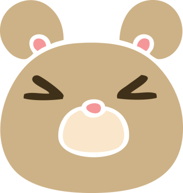 Bir insan tarafından çizilmiş garip bir ayı yüzü.