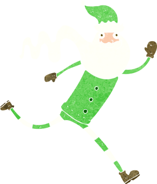 Bir insan tarafından çizilmiş Noel Baba çizgi filmi.