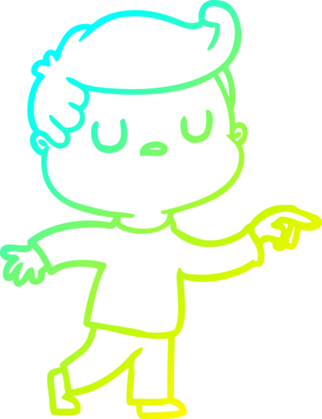 Soğuk gradyan çizgi çizimi, ilgisiz bir adamın bir insan tarafından çizildiğini gösteren çizgi film.