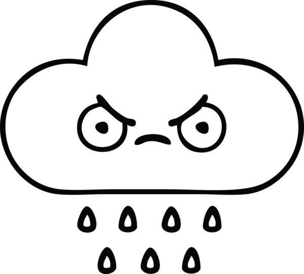 Bir insan tarafından çizilmiş fırtına yağmuru bulutu çizimi