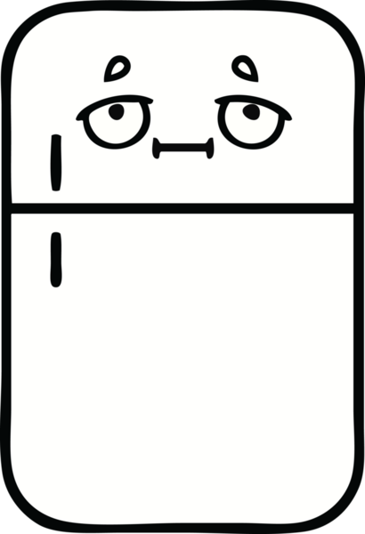 Bir insan tarafından çizilmiş buz dolabı karikatürü.