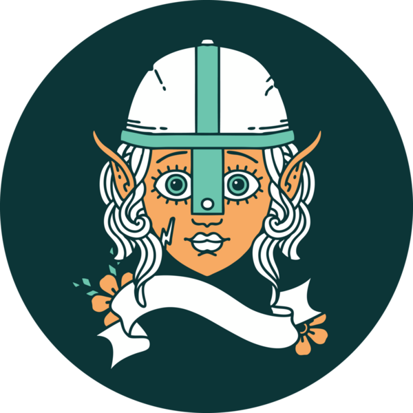 Bir insan tarafından çizilmiş elf savaşçı karakteri simgesi