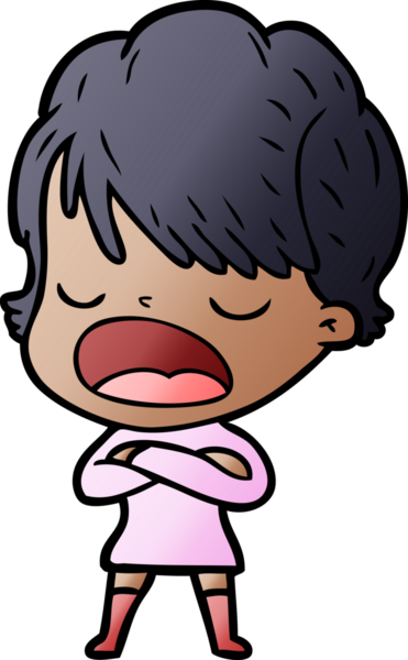 Bir insan tarafından çizilmiş bir karikatür kadın konuşuyor.