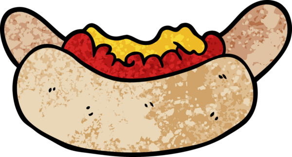 Bir insan tarafından çizilmiş sosisli sandviç.