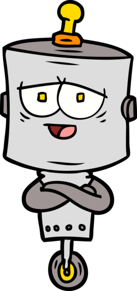 Bir insan tarafından çizilmiş çizgi film robotu