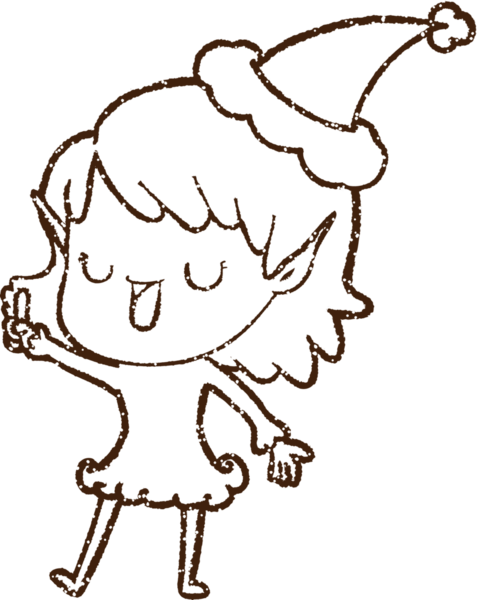 Noel Elf Kömürü Bir insan tarafından çizilmiş