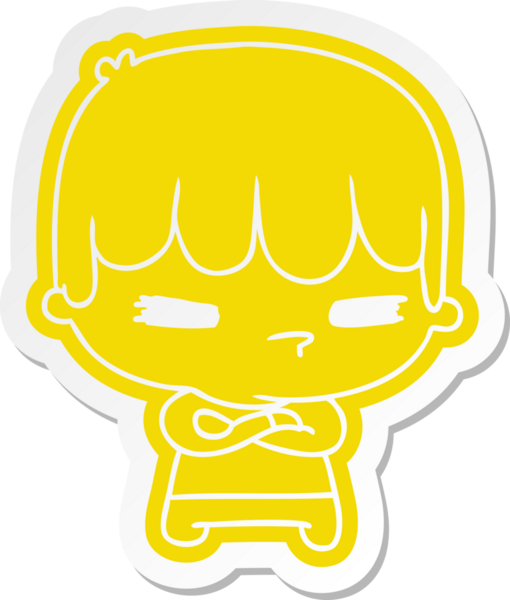 Bir kawaii 'nin insan tarafından çizilmiş sevimli haç çocuğu çıkartması.