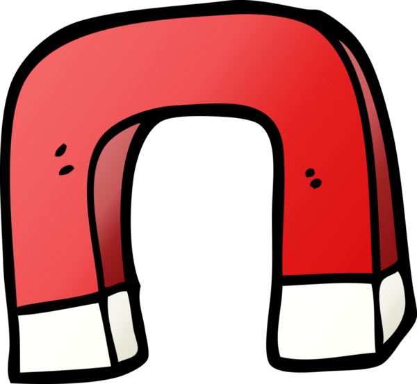 bir insan tarafından çizilmiş vektör gradyan çizim karikatürü mıknatısı