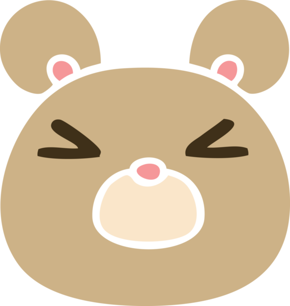 Bir insan tarafından çizilmiş garip bir ayı yüzü.