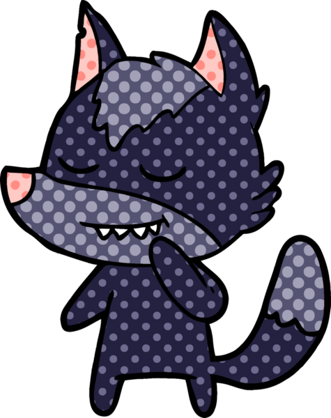 Bir insan tarafından çizilmiş dost canlısı bir kurt.