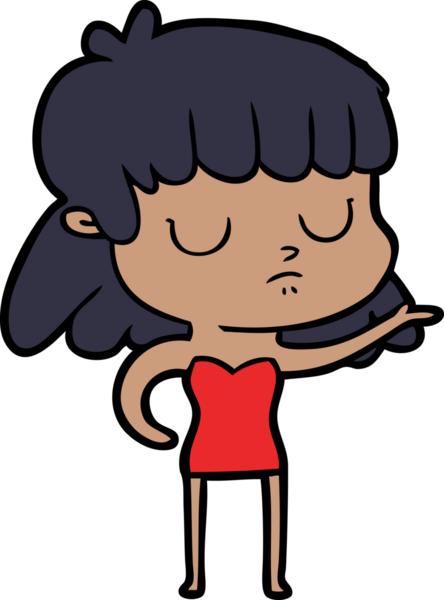 Bir insan tarafından çizilmiş ilgisiz bir kadın çizgi filmi.