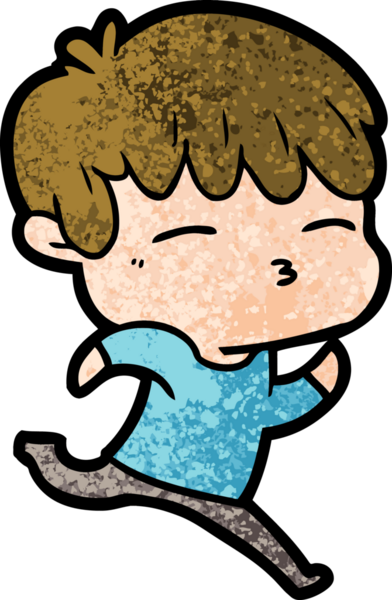 Bir insan tarafından çizilmiş meraklı bir çocuk.