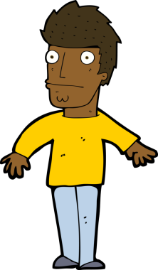 Bir insan tarafından çizilmiş endişeli bir adam.