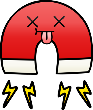 Bir insan tarafından çizilmiş bir mıknatısın gölgelenmiş gradyanı