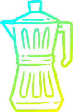 Bir insan tarafından çizilen espresso makinesinin soğuk gradyan çizgisi.