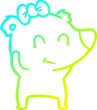 Bir insan tarafından çizilmiş bir dişi kutup ayısı karikatürü.