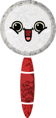 Bir insan tarafından çizilmiş bir büyüteçin retro çizim tarzı karikatürü