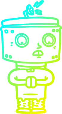 Bir insan tarafından çizilmiş soğuk gradyan robot çizimi