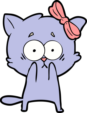 Bir insan tarafından çizilmiş çizgi film kedisi.