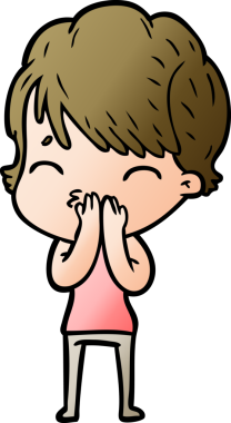 Bir insan tarafından çizilmiş bir çizgi film kadını.