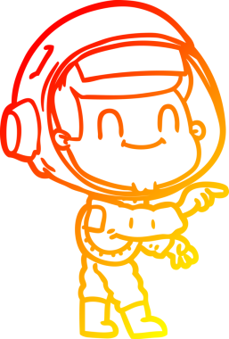 Bir insan tarafından çizilmiş mutlu bir astronot çizgi roman çizimi.