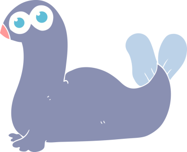 Bir insan tarafından çizilen mühür düz renk çizimi