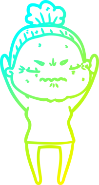 Bir çizgi film çizimi, bir insan tarafından çizilmiş yaşlı bir kadını rahatsız ediyordu.