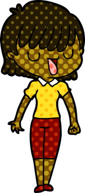 Bir insan tarafından çizilmiş karikatür kadın.