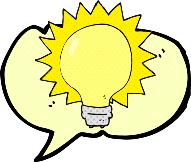 Bir insan tarafından çizilmiş serbest çizilmiş çizgi roman konuşma balonu çizgi film ampulü