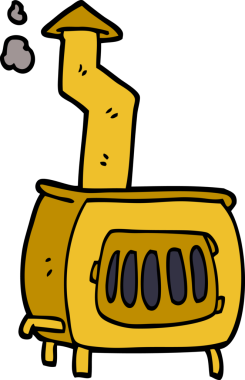 Bir insan tarafından çizilmiş eski ahşap yakıcıyı karala