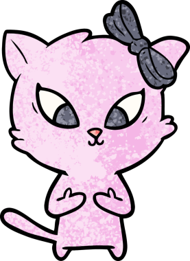 Bir insan tarafından çizilmiş çizgi film kedisi.