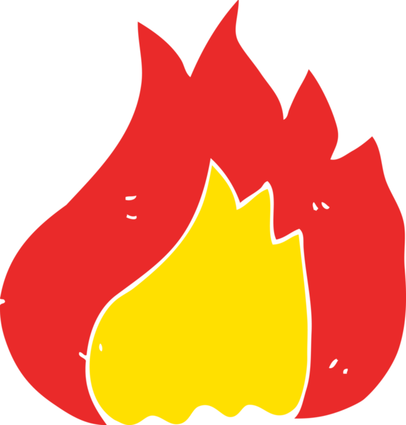 Bir insan tarafından çizilen alevin düz renk çizimi