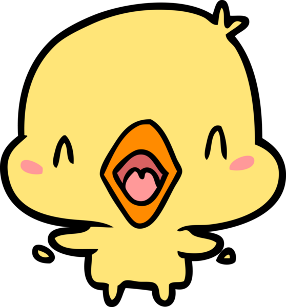 bir insan tarafından çizilmiş mutlu bir kuş.